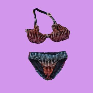 Vintage Y2k Red Multi 2 piece swimsuit